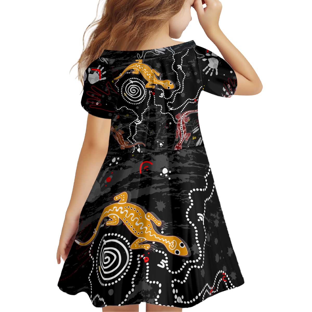 Lizard Aboriginal Australia Kid Short Sleeve Dress