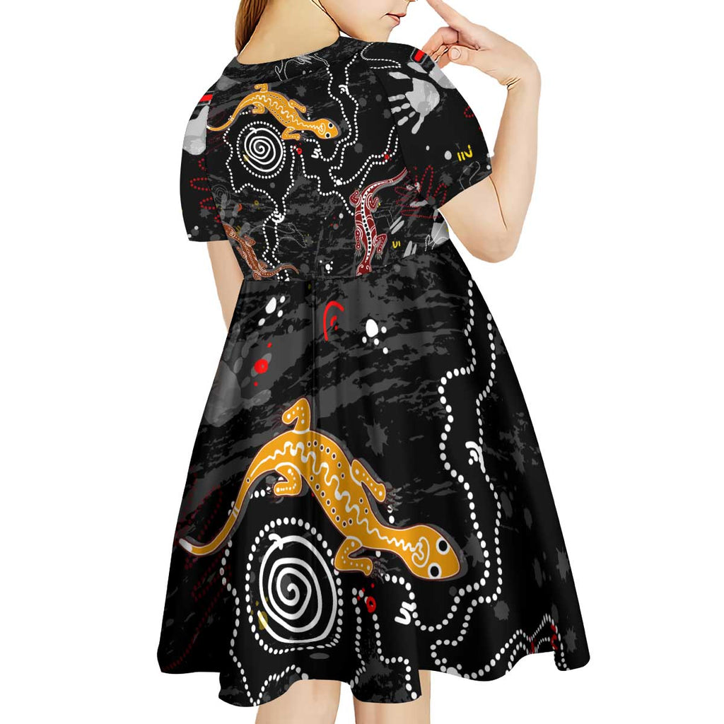 Lizard Aboriginal Australia Kid Short Sleeve Dress