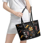Lizard Aboriginal Australia Leather Tote Bag