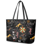 Lizard Aboriginal Australia Leather Tote Bag