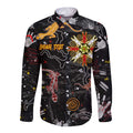 Lizard Aboriginal Australia Long Sleeve Button Shirt