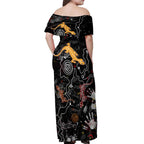 Lizard Aboriginal Australia Off Shoulder Maxi Dress