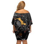 Lizard Aboriginal Australia Off Shoulder Short Dress