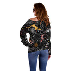 Lizard Aboriginal Australia Off Shoulder Sweater
