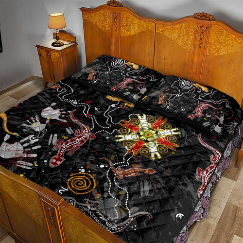 Lizard Aboriginal Australia Quilt Bed Set