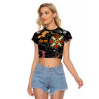 Lizard Aboriginal Australia Raglan Cropped T Shirt