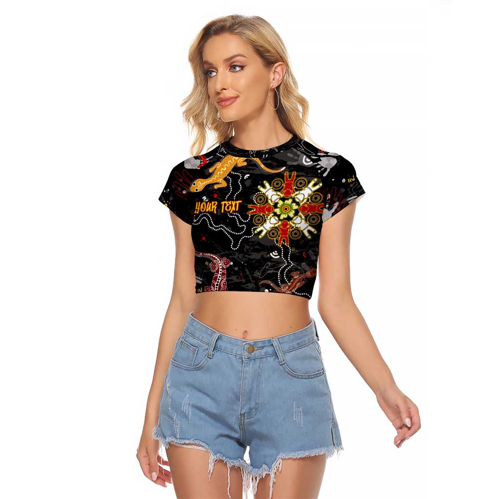 Lizard Aboriginal Australia Raglan Cropped T Shirt
