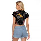 Lizard Aboriginal Australia Raglan Cropped T Shirt