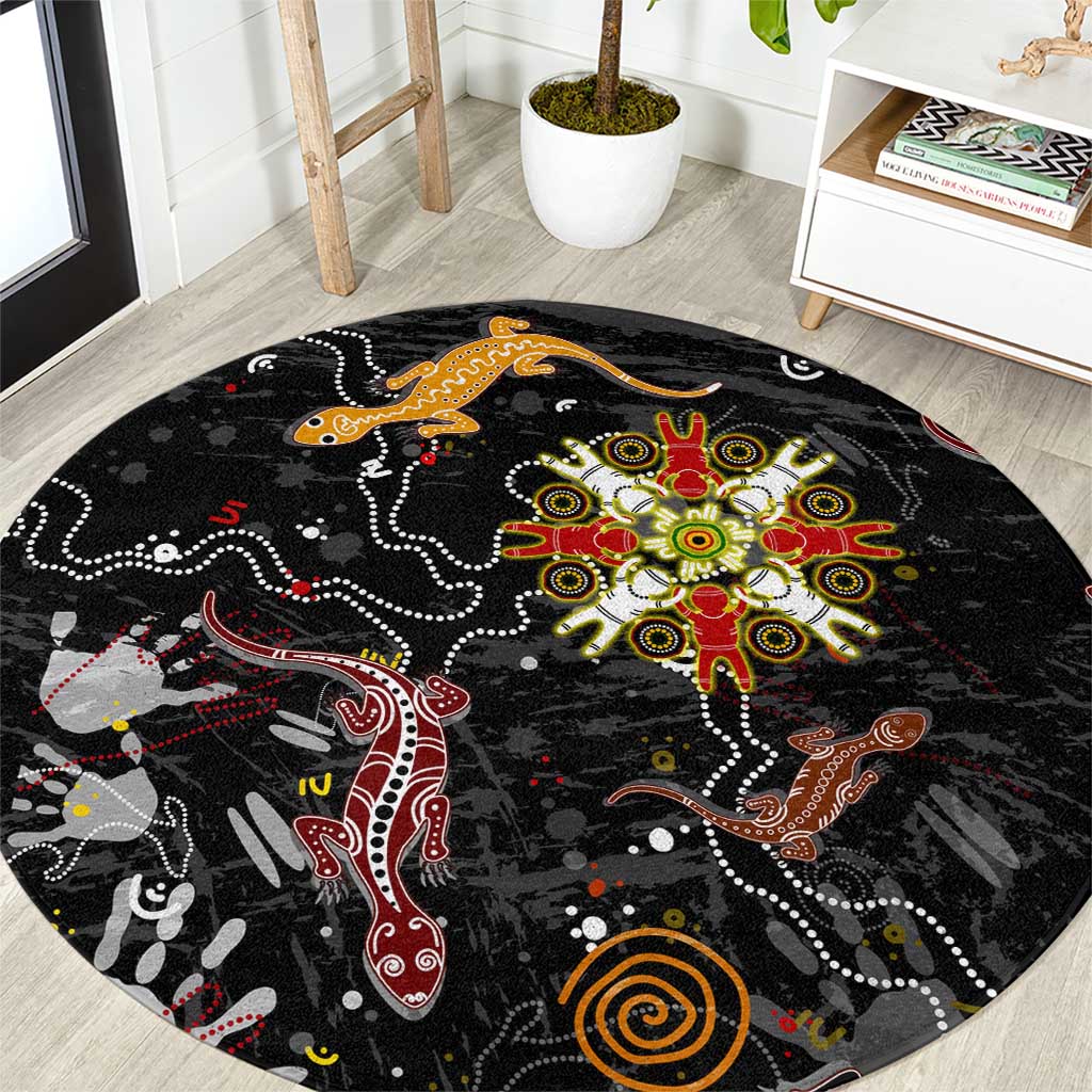 Lizard Aboriginal Australia Round Carpet