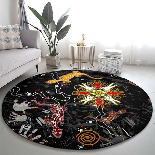 Lizard Aboriginal Australia Round Carpet