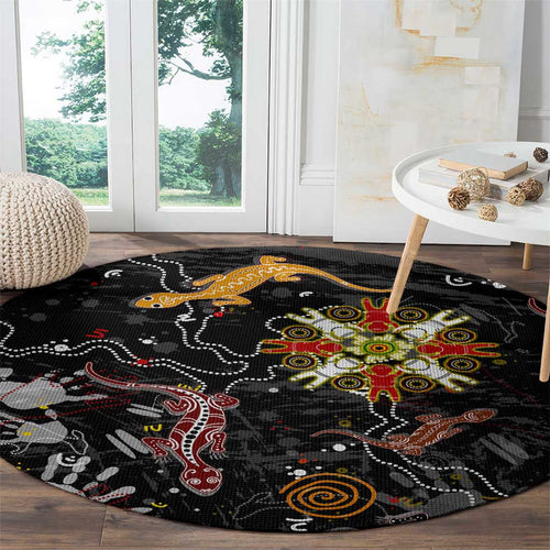 Lizard Aboriginal Australia Round Carpet