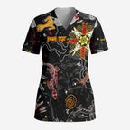 Lizard Aboriginal Australia Scrub Top - Aussie Hoodie