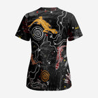 Lizard Aboriginal Australia Scrub Top - Aussie Hoodie