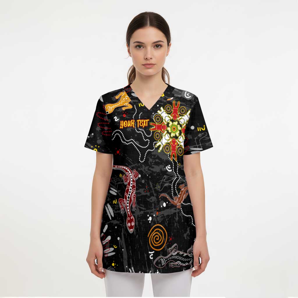 Lizard Aboriginal Australia Scrub Top - Aussie Hoodie