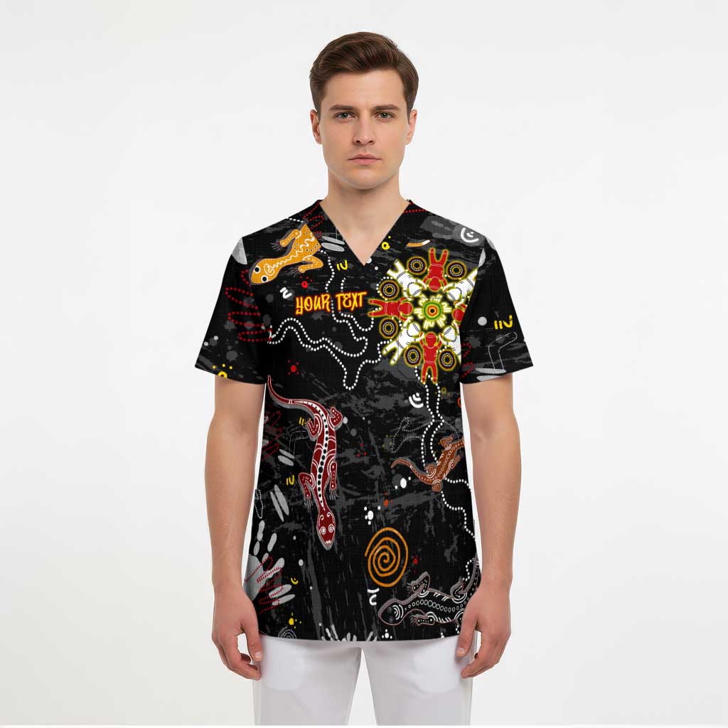 Lizard Aboriginal Australia Scrub Top - Aussie Hoodie