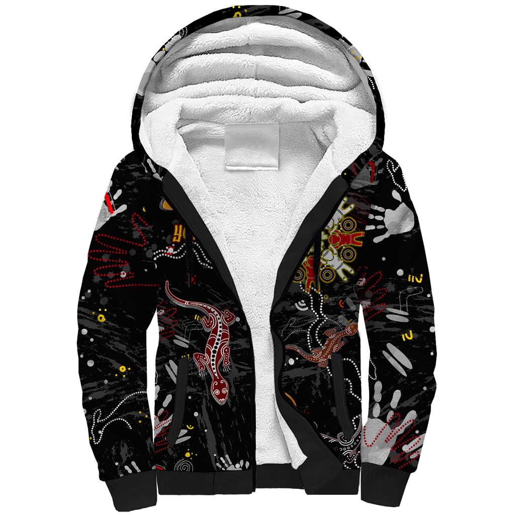 Lizard Aboriginal Australia Sherpa Hoodie