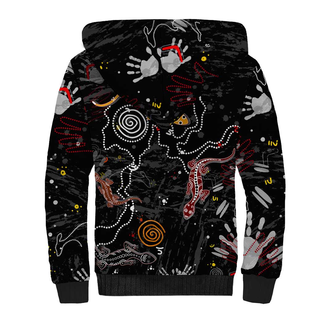 Lizard Aboriginal Australia Sherpa Hoodie