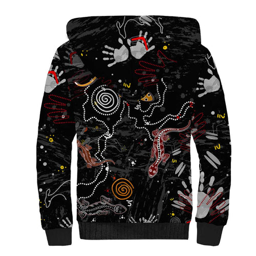 Lizard Aboriginal Australia Sherpa Hoodie