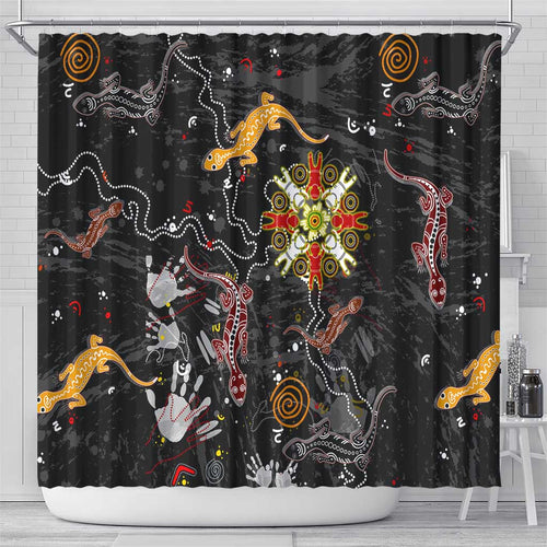 Lizard Aboriginal Australia Shower Curtain