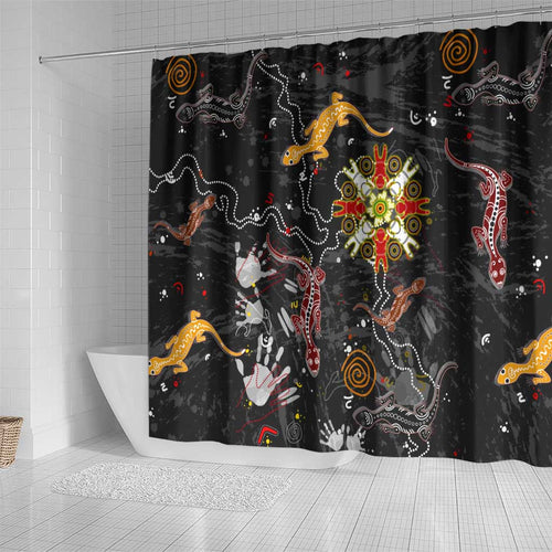 Lizard Aboriginal Australia Shower Curtain