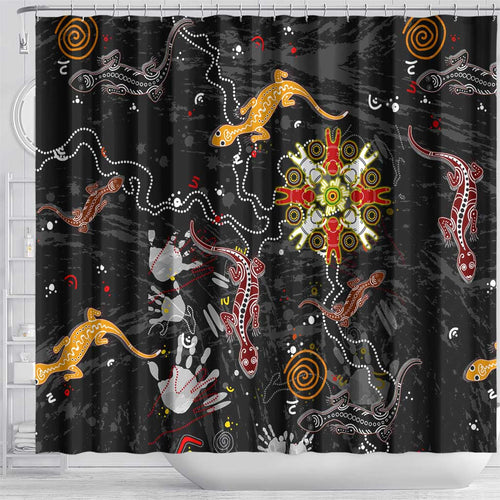 Lizard Aboriginal Australia Shower Curtain