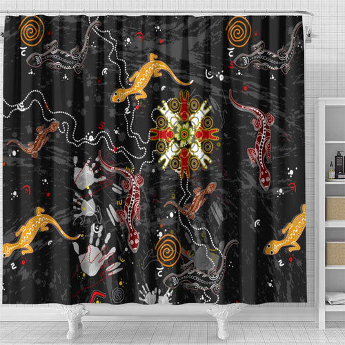 Lizard Aboriginal Australia Shower Curtain
