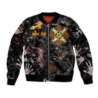 Lizard Aboriginal Australia Sleeve Zip Bomber Jacket