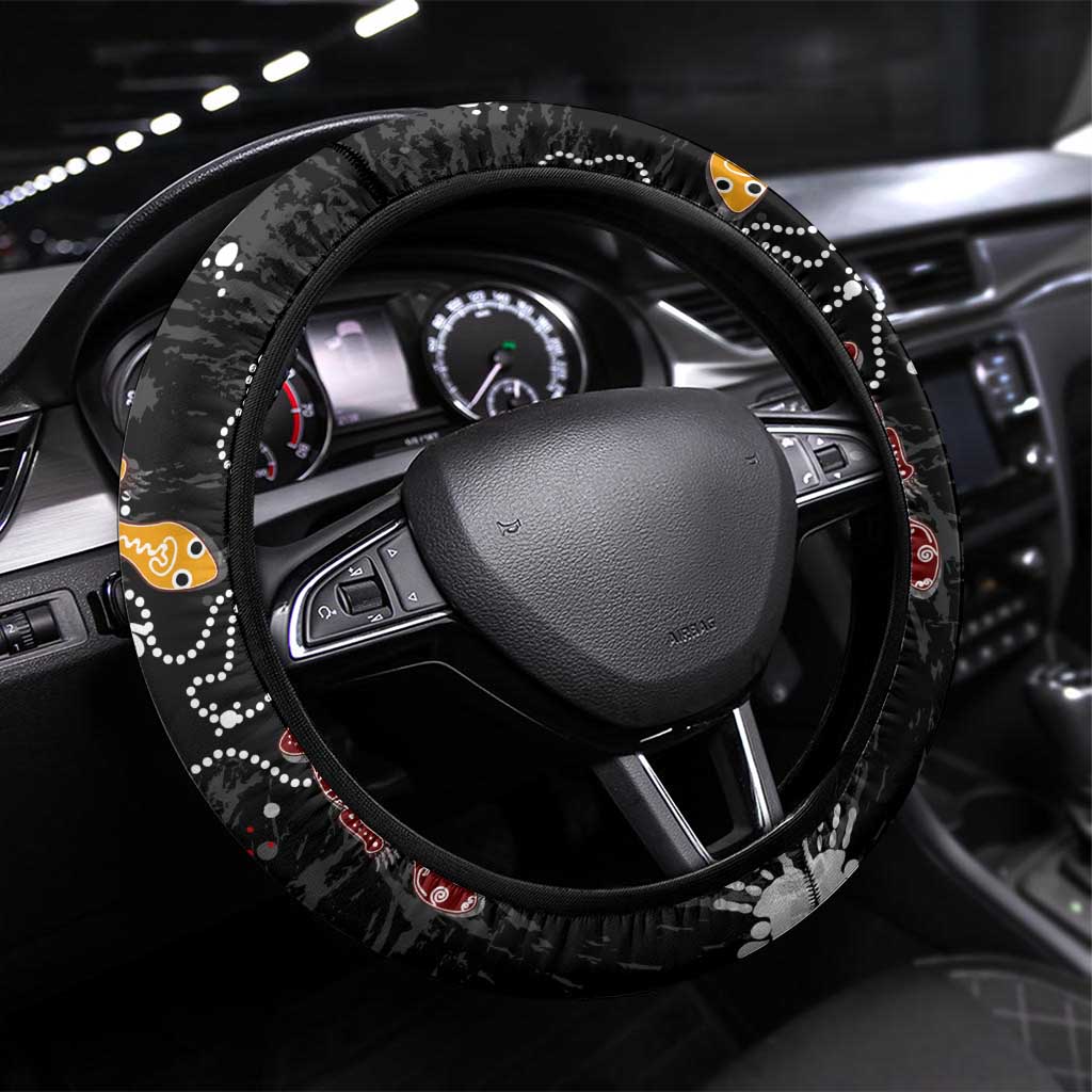Lizard Aboriginal Australia Steering Wheel Cover