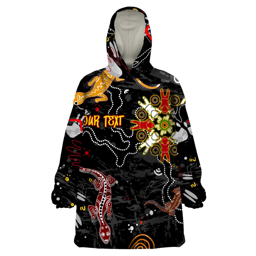 Lizard Aboriginal Australia Wearable Blanket Hoodie