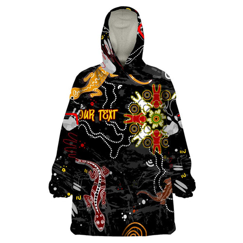 Lizard Aboriginal Australia Wearable Blanket Hoodie