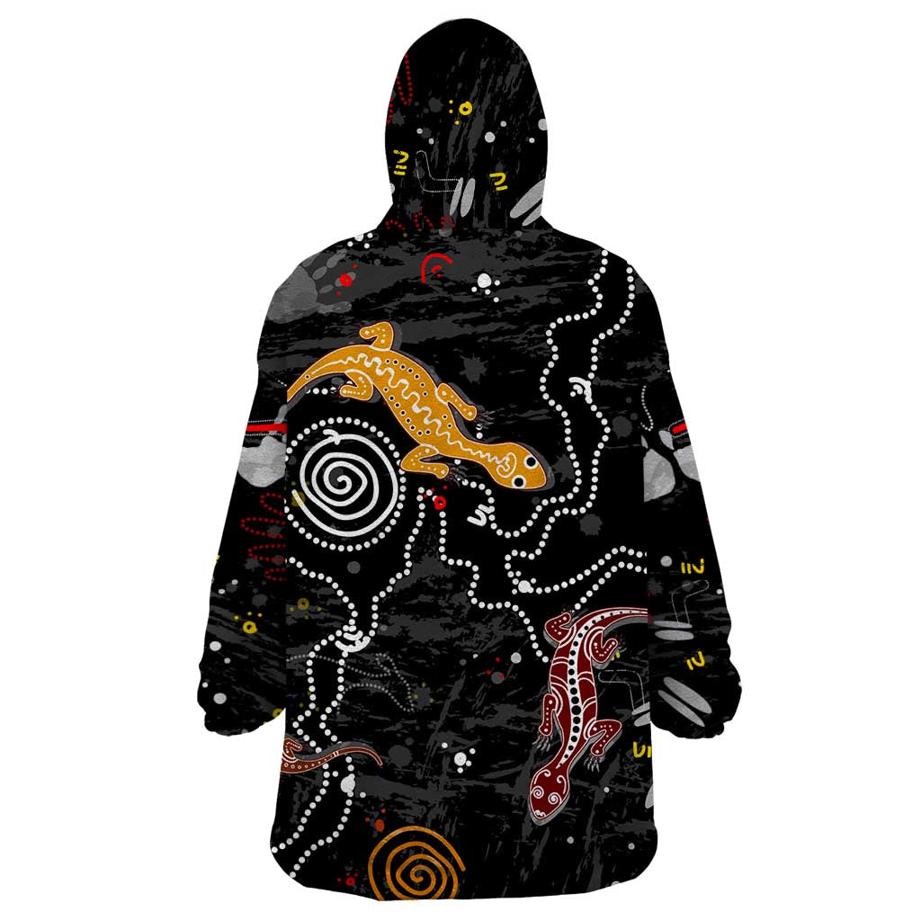 Lizard Aboriginal Australia Wearable Blanket Hoodie
