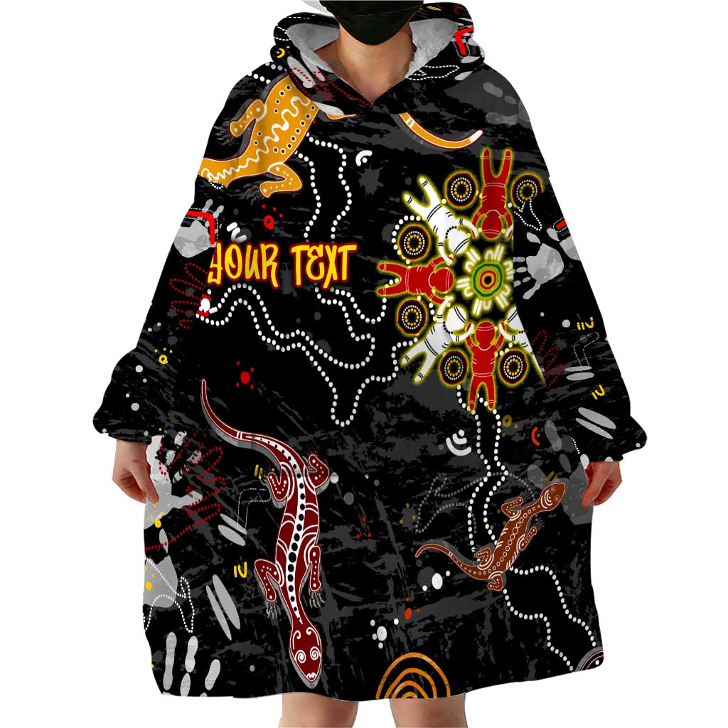 Lizard Aboriginal Australia Wearable Blanket Hoodie