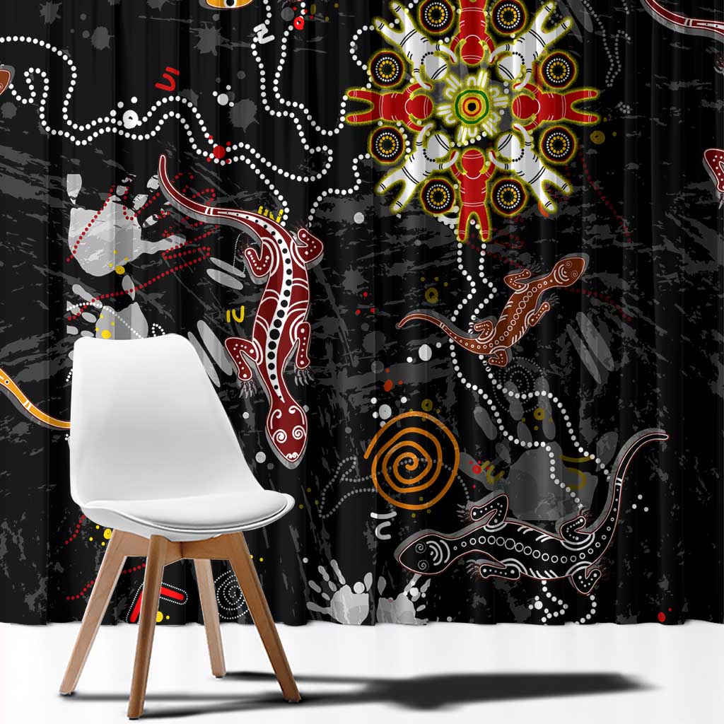 Lizard Aboriginal Australia Window Curtain