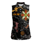 Lizard Aboriginal Australia Women Sleeveless Polo Shirt