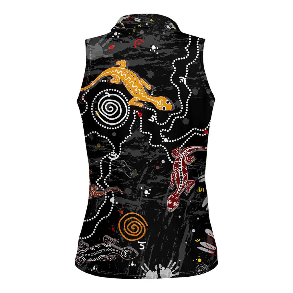 Lizard Aboriginal Australia Women Sleeveless Polo Shirt