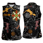 Lizard Aboriginal Australia Women Sleeveless Polo Shirt