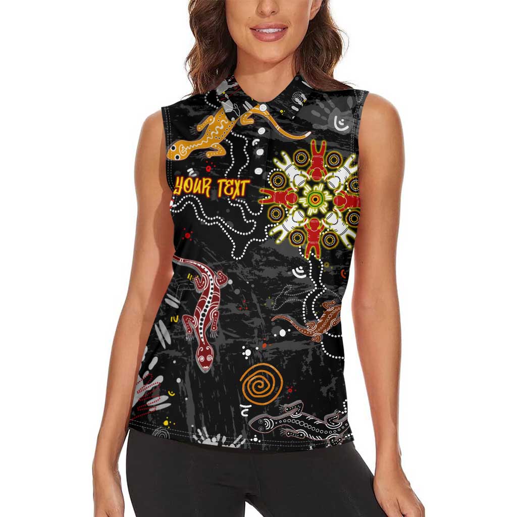 Lizard Aboriginal Australia Women Sleeveless Polo Shirt