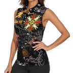Lizard Aboriginal Australia Women Sleeveless Polo Shirt