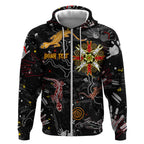 Lizard Aboriginal Australia Zip Hoodie