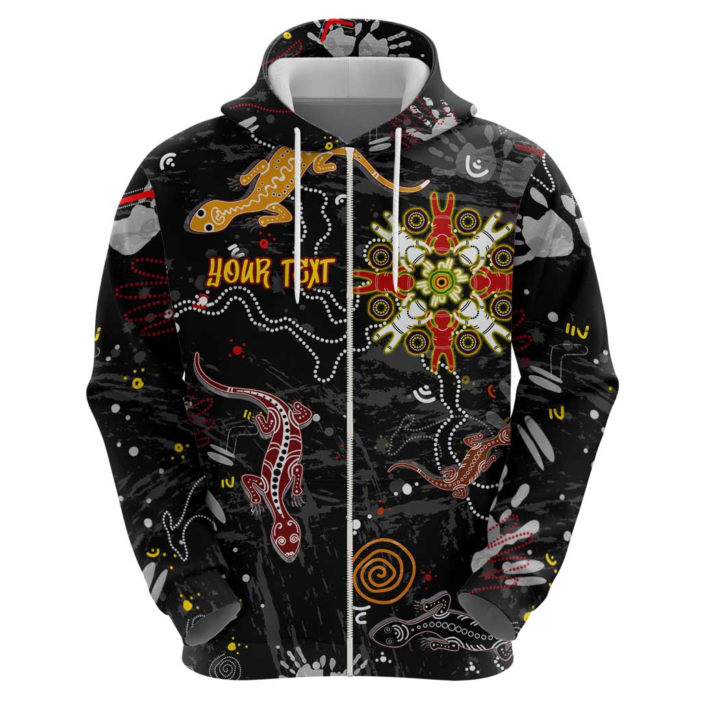 Lizard Aboriginal Australia Zip Hoodie