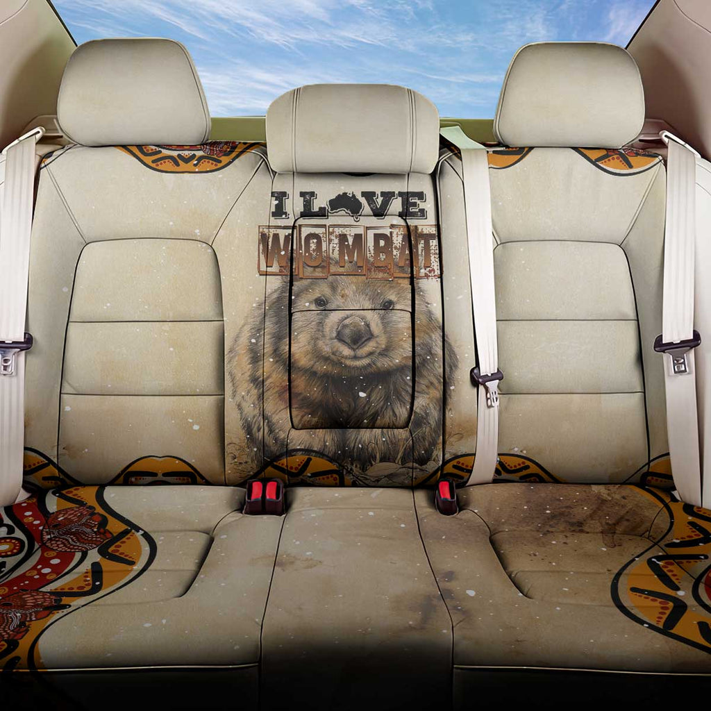 I Love Wombat Back Car Seat Cover Australian Aboriginal Art