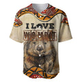 I Love Wombat Baseball Jersey Australian Aboriginal Art