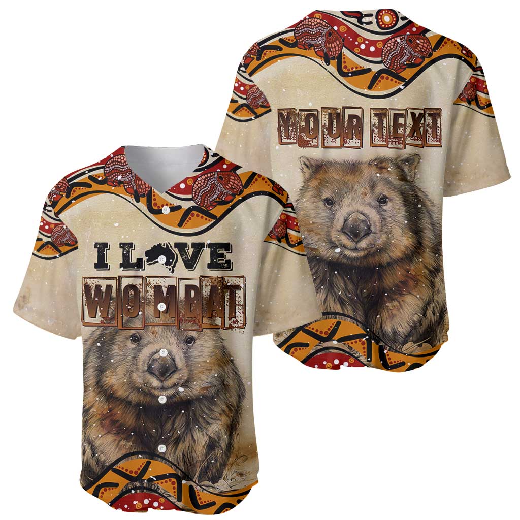 I Love Wombat Baseball Jersey Australian Aboriginal Art