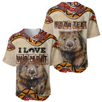 I Love Wombat Baseball Jersey Australian Aboriginal Art