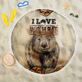I Love Wombat Beach Blanket Australian Aboriginal Art