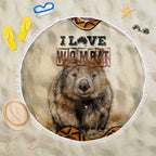 I Love Wombat Beach Blanket Australian Aboriginal Art