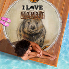 I Love Wombat Beach Blanket Australian Aboriginal Art