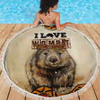 I Love Wombat Beach Blanket Australian Aboriginal Art