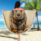 I Love Wombat Beach Blanket Australian Aboriginal Art