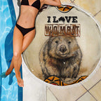 I Love Wombat Beach Blanket Australian Aboriginal Art